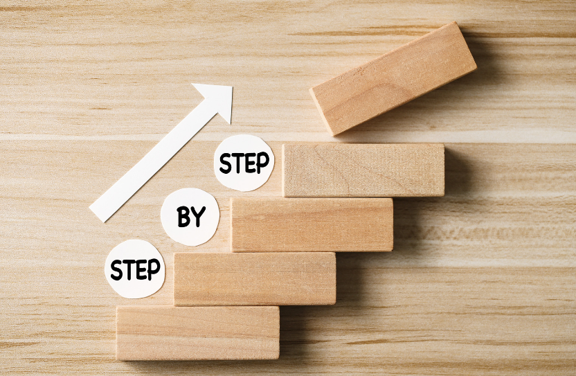 step by step